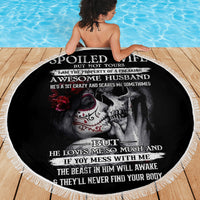 Skull Beach Blanket Skull Girl Spoiled Wife - Wonder Print Shop