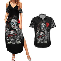 Skull Couples Matching Summer Maxi Dress and Hawaiian Shirt Skull Girl Spoiled Wife - Wonder Print Shop