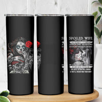 Skull Skinny Tumbler Skull Girl Spoiled Wife - Wonder Print Shop
