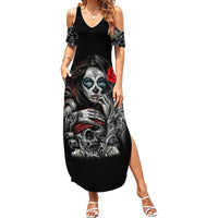 Skull Summer Maxi Dress Skull Girl Spoiled Wife - Wonder Print Shop