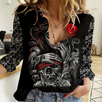 Skull Women Casual Shirt Skull Girl Spoiled Wife - Wonder Print Shop