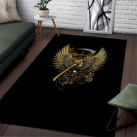 Skull Area Rug Golden Skull Steampunk - Wonder Print Shop