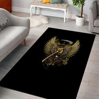 Skull Area Rug Golden Skull Steampunk - Wonder Print Shop