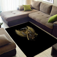 Skull Area Rug Golden Skull Steampunk - Wonder Print Shop