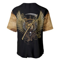 Skull Baseball Jersey Golden Skull Steampunk - Wonder Print Shop