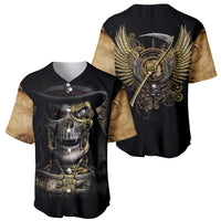 Skull Baseball Jersey Golden Skull Steampunk - Wonder Print Shop