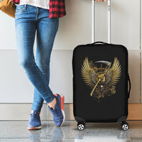 Skull Luggage Cover Golden Skull Steampunk - Wonder Print Shop