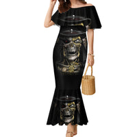 Skull Mermaid Dress Golden Skull Steampunk - Wonder Print Shop