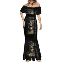 Skull Mermaid Dress Golden Skull Steampunk - Wonder Print Shop