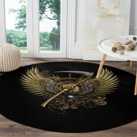 skull-round-carpet-golden-skull-steampunk