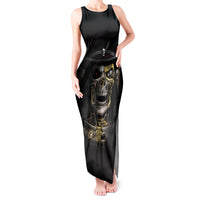 Skull Tank Maxi Dress Golden Skull Steampunk - Wonder Print Shop
