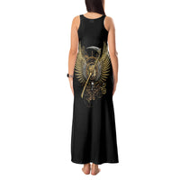 Skull Tank Maxi Dress Golden Skull Steampunk - Wonder Print Shop