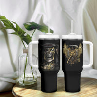 Skull Tumbler With Handle Golden Skull Steampunk - Wonder Print Shop