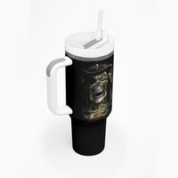 Skull Tumbler With Handle Golden Skull Steampunk - Wonder Print Shop