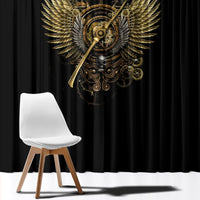 Skull Window Curtain Golden Skull Steampunk - Wonder Print Shop