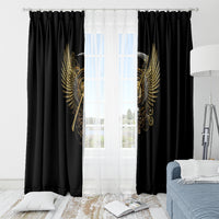 Skull Window Curtain Golden Skull Steampunk - Wonder Print Shop