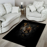 Skull Area Rug Skeleton Steampunk Heart Inside - Wonder Print Shop