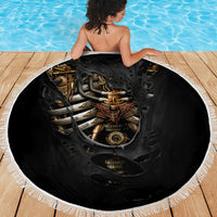 Skull Beach Blanket Skeleton Steampunk Heart Inside - Wonder Print Shop