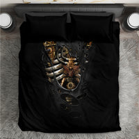 Skull Bedding Set Skeleton Steampunk Heart Inside - Wonder Print Shop