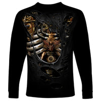 Skull Long Sleeve Shirt Skeleton Steampunk Heart Inside - Wonder Print Shop