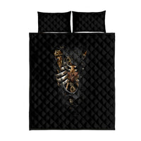 Skull Quilt Bed Set Skeleton Steampunk Heart Inside - Wonder Print Shop