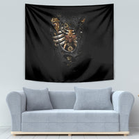 Skull Tapestry Skeleton Steampunk Heart Inside - Wonder Print Shop