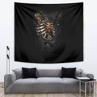 Skull Tapestry Skeleton Steampunk Heart Inside - Wonder Print Shop