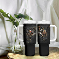 Skull Tumbler With Handle Skeleton Steampunk Heart Inside - Wonder Print Shop
