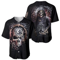 Skull Baseball Jersey Skull Grim Time Reaper - Wonder Print Shop