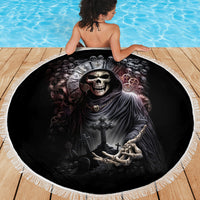 Skull Beach Blanket Skull Grim Time Reaper - Wonder Print Shop