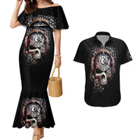 Skull Couples Matching Mermaid Dress And Hawaiian Shirt Skull Grim Time Reaper - Wonder Print Shop