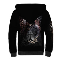 Skull Sherpa Hoodie Skull Grim Time Reaper - Wonder Print Shop