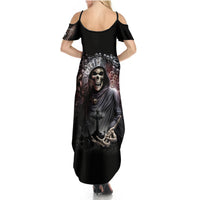 Skull Summer Maxi Dress Skull Grim Time Reaper - Wonder Print Shop