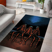 Skull Area Rug Three Skeleton No See No Speak No Hear - Wonder Print Shop