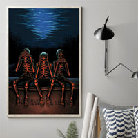 Skull Canvas Wall Art Three Skeleton No See No Speak No Hear - Wonder Print Shop