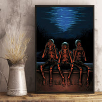 Skull Canvas Wall Art Three Skeleton No See No Speak No Hear - Wonder Print Shop