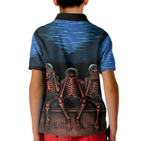 Skull Kid Polo Shirt Three Skeleton No See No Speak No Hear - Wonder Print Shop