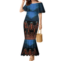 Skull Mermaid Dress Three Skeleton No See No Speak No Hear - Wonder Print Shop