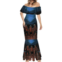 Skull Mermaid Dress Three Skeleton No See No Speak No Hear - Wonder Print Shop