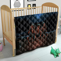 Skull Quilt Three Skeleton No See No Speak No Hear - Wonder Print Shop