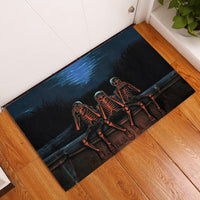 Skull Rubber Doormat Three Skeleton No See No Speak No Hear - Wonder Print Shop