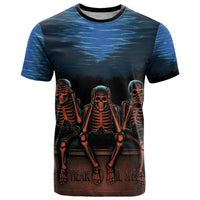 Skull T Shirt Three Skeleton No See No Speak No Hear - Wonder Print Shop
