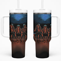 Skull Tumbler With Handle Three Skeleton No See No Speak No Hear - Wonder Print Shop