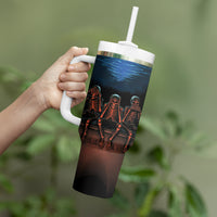 Skull Tumbler With Handle Three Skeleton No See No Speak No Hear - Wonder Print Shop