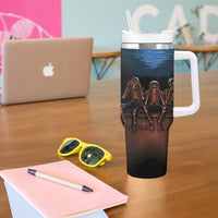 Skull Tumbler With Handle Three Skeleton No See No Speak No Hear - Wonder Print Shop