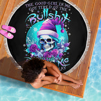 Skull Witch Santa Beach Blanket The Good Girl In Me Got Tired So Bitch In Me Came Out - Wonder Print Shop