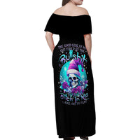 Skull Witch Santa Family Matching Off Shoulder Maxi Dress and Hawaiian Shirt The Good Girl In Me Got Tired So Bitch In Me Came Out - Wonder Print Shop