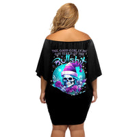 Skull Witch Santa Family Matching Off Shoulder Short Dress and Hawaiian Shirt The Good Girl In Me Got Tired So Bitch In Me Came Out - Wonder Print Shop