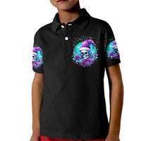 Skull Witch Santa Kid Polo Shirt The Good Girl In Me Got Tired So Bitch In Me Came Out - Wonder Print Shop