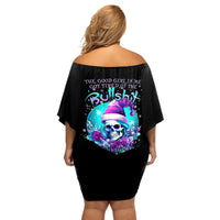 Skull Witch Santa Off Shoulder Short Dress The Good Girl In Me Got Tired So Bitch In Me Came Out - Wonder Print Shop